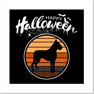 Funny Happy Halloween Beautiful Boxer Men Women Kids Gift Posters and Art